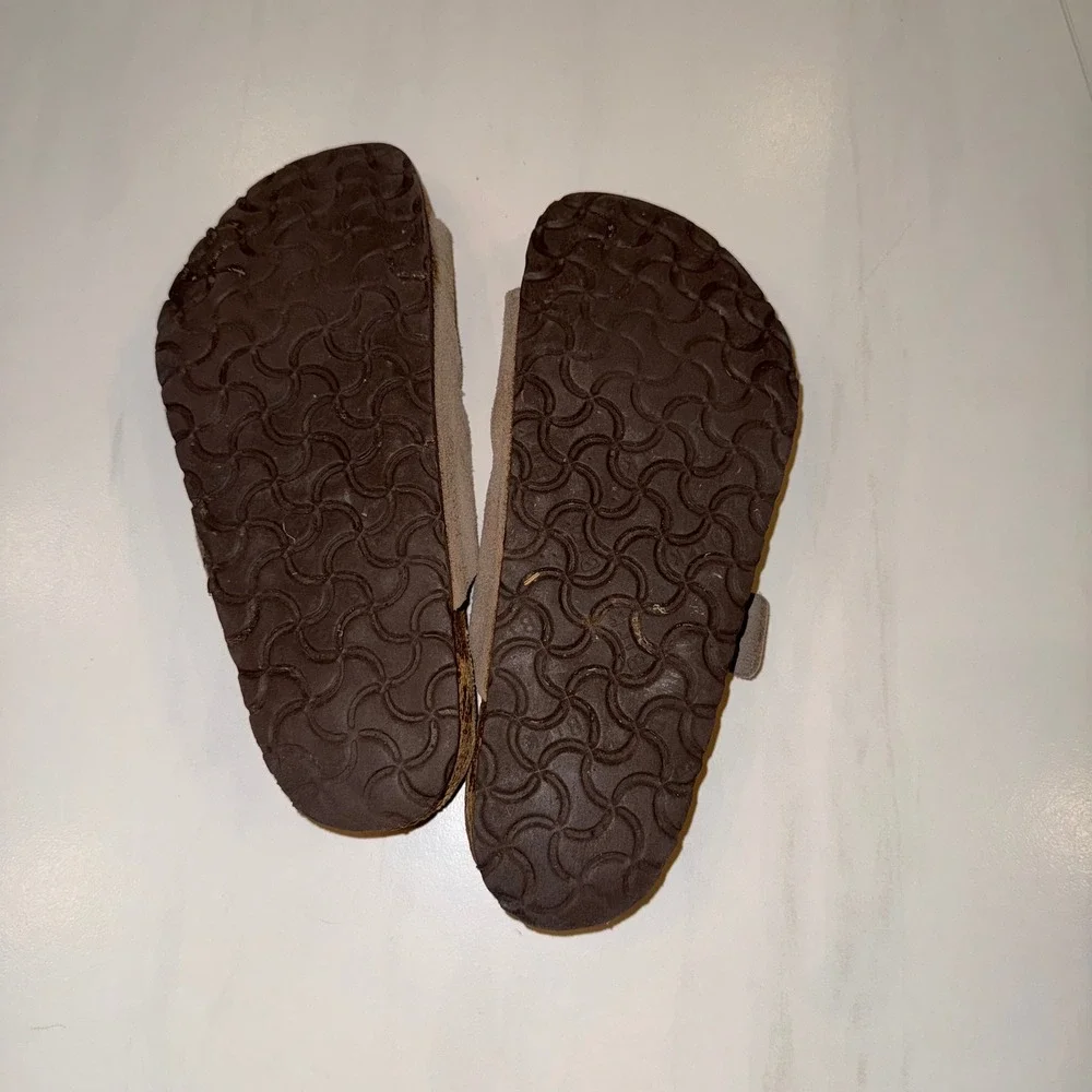 Birkenstock Arizona‎ Sandals Men Size 43 Taupe Good Suede Two Strap Buckle Slide